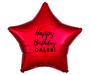 Personalized Metallic Red Star Foil Balloon part of Ahoy! Birthday Balloon Bouquet