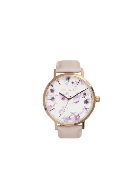Piperwest Rose Gold and Lilac Mini Floral Minimalist Ladies Wrist Watch