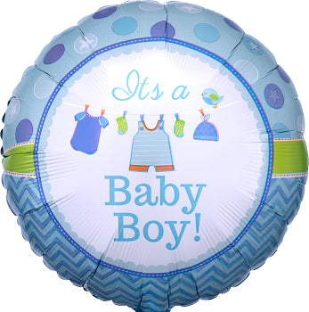 Shower with love It's a baby boy announcement foil balloon