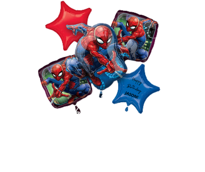 Spiderman Personalized Balloon Bouquet