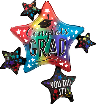 Anagram - Colorful Grad Cluster SuperShape Extra Large Foil Balloon 28"