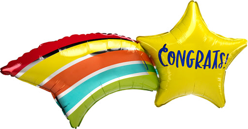 SuperShape Large Foil Balloon Congrats Shooting Stars
