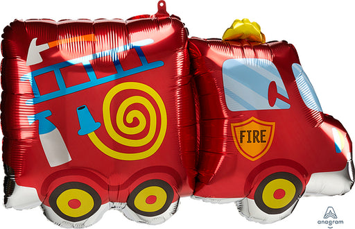 SuperShape Extra Large Foil Balloon Fire Engine Truck perfect gift for a little boy's birthday party