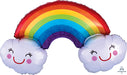 SuperShape Rainbow With Clouds Large Foil Balloon