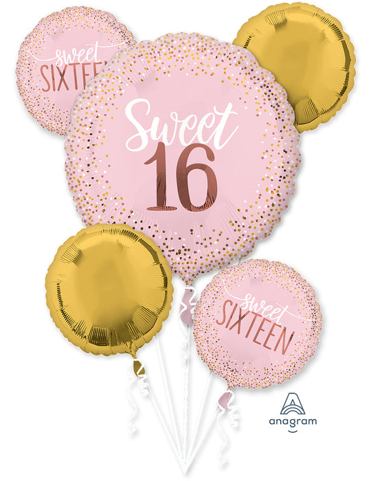 Anagram - Sweet 16 Blush Birthday Balloon Bouquet