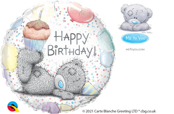 Qualatex - Tatty Teddy Birthday Cupcake Foil Balloon 18"