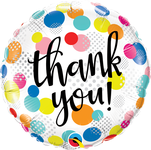 Thank You With Colourful Dots Foil Balloon