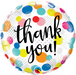 Thank You With Colourful Dots Foil Balloon