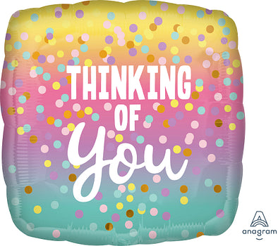 Thinking of You Foil Balloon with Pastel Dots