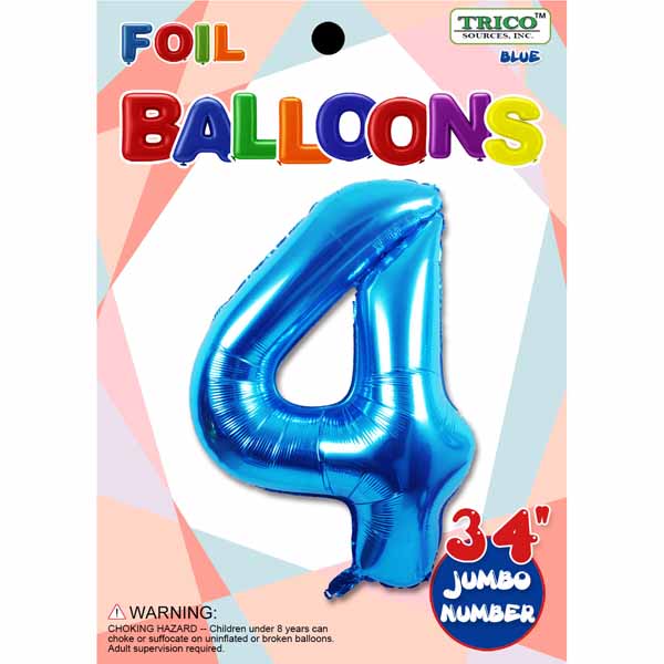 Large Blue Foil Birthday Number Balloon