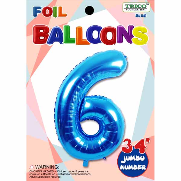 Large Blue Foil Birthday Number Balloon