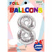 Large Silver Foil Number Birthday Balloons