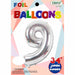 Large Silver Foil Number Birthday Balloons