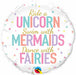 Qualatex Unicorn Mermaids Fairies Foil Balloon