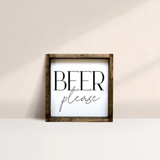 Beer Please Wood Sign